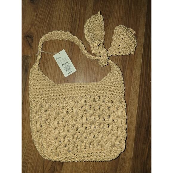 A New Day™ Straw Tie-Top Shoulder Bag Light Brown Woven Paper Beige s23 - Picture 6 of 6